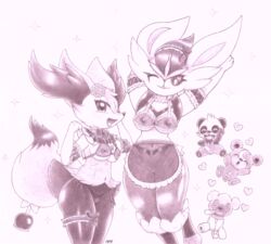 anthro balls braixen breasts cinderace closed_eyes clothing cubchoo erection female female_cinderace fullfolka genitals graphite_(artwork) group hi_res humanoid lencerie lingerie male monochrome nintendo nipples pancham pencil_(artwork) penis pokémon_(species) pokemon pokemon_(species) pokemon_ss pussy simple_background spiral_eyes teddiursa traditional_media_(artwork) translucent translucent_clothing video_games winking_at_viewer