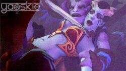 1girls 2boys 3d animated anti-mage arm_grab defeat defeated dota dota_2 female forced gif loop queen_of_pain rape rikimaru_the_stealth_assassin rough_sex satyr succubus vaginal_penetration yagskie