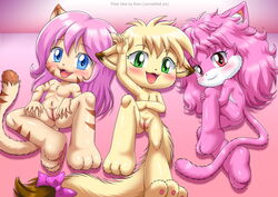 3girls :3 animal_ears anthro bbmbbf female_only huge_head little_tails multiple_girls palcomix tagme