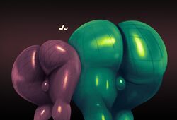 alien ass balls beri_(sqoon) big_ass big_butt clothed clothing curvy_figure digital_media_(artwork) duo genitals girly green_body green_skin hi_res huge_ass huge_butt humanoid jay_(sqoon) male male/male puwa sqoon thick_thighs wide_hips