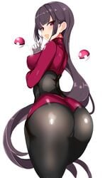 1girls ass big_butt bottom_heavy breasts butt female_only hanasaka_houcha high_resolution huge_butt large_butt long_hair nintendo pale-skinned_female pale_skin pokeball pokemon pokemon_rgby red_eyes sabrina_(pokemon) telekinesis thick_butt thick_thighs thighs tight_clothes white_background wide_hips