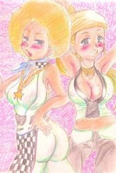 2girls bonnie_(ddr) dance_dance_revolution fully_clothed multiple_girls ruby_(ddr)