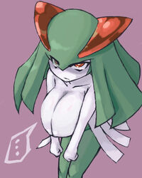 alternate_breast_size bondo breast_squeeze breasts huge_breasts kirlia long_breasts lowres nintendo nipples pokemon pokemon_(species) pokemon_rse white_skin