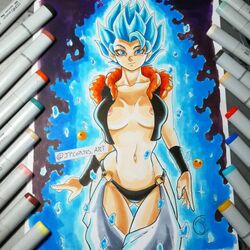 1girls :3 abs areola areolae artist_name ass_visible_through_thighs aura belly belly_button big_breasts black_panties blue_eyes blue_hair breasts bust busty cleavage dragon_ball dragon_ball_super f female female_gogeta female_only fusion genderswap goddess gogeta gold_rings hips hourglass_figure jpcortes light-skinned_female light_skin looking_at_viewer looking_pleasured metamoran_clothing navel nipple_slip nipples no_bra panties photo_(medium) rule_63 saiyan shiny shiny_clothes shiny_hair shiny_skin shiny_thighs short_hair smile smiling smiling_at_viewer solo son_goku spiky_hair super_saiyan super_saiyan_blue thick_ass thick_legs thick_thighs thighs thong thong_bikini thong_panties traditional_art vegeta white_background white_legwear white_pants wide_hips