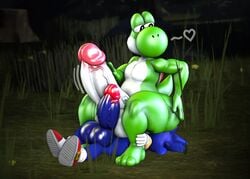 3d big_penis digital_media_(artwork) facesitting genitals green_yoshi heart huge_cock hyper hyper_genitalia hyper_penis male male/male mario_(series) nintendo penis size_difference sonic_(series) sonic_the_hedgehog source_filmmaker supeario video_games wide_hips yoshi