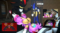 1girls 2boys 3d 3d_(artwork) alternate_breast_size amy_rose amy_the_bat anthro being_watched boots clothing cucked_by_rival cuckold domination duo eulipotyphlan female footwear furry furry_only gesture hedgehog helpless impregnation legwear looking_at_another male mammal middle_finger netorare prison rouge_the_bat_(cosplay) sex shadow_the_hedgehog small_penis small_penis_humiliation sonic_(series) sonic_the_hedgehog sonic_the_hedgehog_(series) sonicthebitch source_filmmaker straight thigh_boots thigh_highs vaginal_penetration