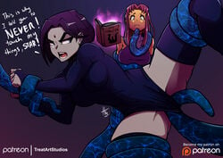 2girls dc dc_comics english_text female imminent_rape imminent_tentacle_rape koriand'r legs_apart legs_held_open multiple_girls rachel_roth rape raven_(dc) restrained restrained_by_tentacles spread_legs starfire summoning tagme teen_titans tentacle tentacle_sex tentacle_summoning tentacle_under_clothes tentacles_around_legs tentacles_around_wrists text treatartstudios_(artist)