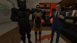 16:9 canid canine canis clothing eyewear glasses gman gordon_freeman half-life hev_suit hi_res human male male/male mammal suit video_games whovian420 widescreen wolf