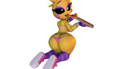 3d anthro five_nights_at_freddy's five_nights_at_freddy's_2 fnaf holding_pizza pink_cheeks pink_panties pizza purple_gloves rolling_eyes solo tongue_out toy_chica_(eroticphobia) toy_chica_(fnaf)