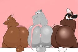 3boys absurd_res anthro anus ass balls big_butt brown_body brown_fur fur genitals grey_body grey_fur gypsy_king_(artist) hamato_yoshi hamato_yoshi_(tmnt_1987) hamato_yoshi_(tmnt_2012) hi_res huge_butt hyper hyper_butt looking_back male male_only mammal master_splinter master_splinter_(tmnt_2003) master_splinter_(tmnt_2012) murid murine mutant nude old rat rodent simple_background sitting teenage_mutant_ninja_turtles