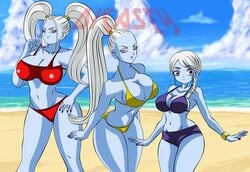 3girls angel_(dragon_ball) cleavage cus dicasty dragon_ball dragon_ball_super female female_only marcarita multiple_girls shortstack shounen_jump vados