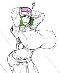 1girls breasts breasts_bigger_than_head cleavage ela_(rainbow_six) erect_nipples female female_only gigantic_breasts green_hair huge_breasts human human_only hyper_breasts lewdreaper nipples rainbow_six rainbow_six_siege solo solo_female thin_waist tom_clancy top_heavy