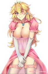 princess peach from mario (series) by flowerxl