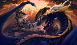 anthro anthro_on_feral cunnilingus dragon female feral goji_(gojiralaluna) hi_res kira_larsson male male/female penetration raiden_(sneakypaws) sergal tongue_penetration vaginal_penetration zoophilia