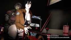 3d abs animated asian asian_female attack_on_titan big_ass big_breasts dat_ass interracial kano_(mortal_kombat) mikasa_ackerman mortal_kombat no_sound nsfwstudio shingeki_no_kyojin video