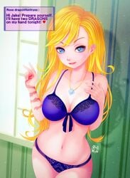 american_dragon:_jake_long blonde_hair blue_eyes breasts disney disney_channel lingerie rose_(huntsgirl)