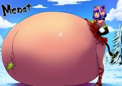 1girls 2d bare_shoulders barefoot big_belly big_breasts capcom cat_ears cat_tail dark-skinned_female egyptian egyptian_clothes female female_only huge_belly hyper hyper_belly hyper_pregnancy mabeelz menat pregnant purple_eyes purple_hair shiny_belly shiny_skin street_fighter street_fighter_v tagme