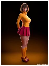 1girls 3:4 3d animated believe3dx busty erect_nipples female female_focus female_only full_body glasses hanna-barbera hourglass_figure nipple_bulge scooby-doo shorter_than_10_seconds solo tagme turntable_(animation) velma_dinkley vertical_video video wide_hips