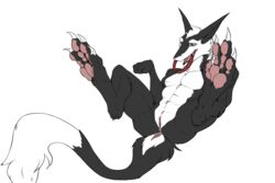 2020 3:2 alpha_channel anthro anus claws collar female fur genitals hi_res lying mammal nude on_back pawpads paws petplay presenting presenting_pussy pussy roleplay sergal solo spread_legs spreading submissive zafara_(artist)