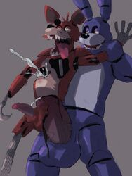 anal anal_sex animatronic anthro balls bodily_fluids bonnie_(fnaf) canid canine cum cum_through cumshot digital_media_(artwork) duo ejaculation erection eye_patch eyewear five_nights_at_freddy's fox foxy_(fnaf) genital_fluids genitals hi_res hook k0bit0wani lagomorph leporid looking_pleasured machine male male/male male_only male_penetrated male_penetrating male_penetrating_male mammal open_mouth penetration penis rabbit robot sex simple_background tagme tongue tongue_out video_games