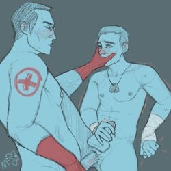 ahe_gao anal anal_sex anal_sex anus_outline big_penis cum gay gay_sex gloves hard_sex human jerkingoff leg_up male/male male_only male_penetrating male_penetrating_male medic medic_(team_fortress_2) medical_gloves mouth_hold no_hair orgasm passionate scout scout_(team_fortress_2) size_difference size_play sketch team_fortress_2 tf2