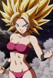 1girl bra bra_and_panties caulifla caulifla_(dragon_ball) dragon_ball dragon_ball_super female female_only hot mrfluffypotato panties saiyan sexy solo_female wristband