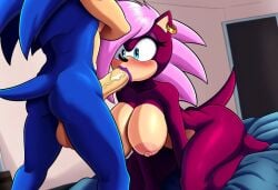 ai_generated ass blowjob blue_body breasts incest incest_(lore) magenta_fur male/female oral oral_sex pink_hair sex sonia_the_hedgehog sonic_(series) sonic_the_hedgehog sonic_the_hedgehog_(series) sonic_underground straight veiny_penis