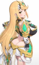 1girls ass blonde_hair breasts dat_ass female gold_eyes gonzarez hi_res hips huge_ass huge_breasts light-skinned_female light_skin long_hair mythra nintendo thick_thighs thighs wide_hips xenoblade_(series) xenoblade_chronicles_2