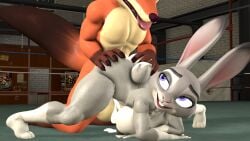 3d_(artwork) anthro ass ass_up balls barefoot big_breasts bodily_fluids breasts butt_grab canid canine cleavage clothed clothing cum daemont92 digital_media_(artwork) disney duo feet female fighting_ring fox genital_fluids genitals gym hand_on_butt hi_res jack-o'_pose judy_hopps lagomorph leporid looking_back male male/female mammal nick_wilde nipples nude penetration pose public public_sex rabbit sex source_filmmaker_(artwork) spread_legs spreading vaginal_penetration vaginal_penetration zootopia