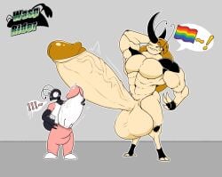 abs ant anthro arthropod beetle biceps big_bulge big_muscles big_penis black_body bottomwear bulge clothing duo elisalevin genitals hercules_beetle hi_res huge_cock huge_muscles hymenopteran hyper hyper_genitalia hyper_muscles hyper_penis imminent_sex insects lgbt_pride male male/male mostly_nude muscular muscular_male oversized_bottomwear oversized_clothing oversized_pants pants pecs penis pride_colors rainbow_flag rainbow_pride_flag rainbow_symbol rhinoceros_beetle scarabaeid shaded shirt short_male simple_shading size_difference t-shirt topwear wardrobe_malfunction wasp_rider