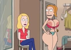 beth_smith edit female_only huge_ass huge_breasts rick_and_morty slutty_outfit summer_smith useless_clothing