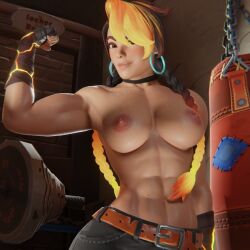 1girls cinder_(fortnite) flexing fortnite jtopau muscular muscular_female