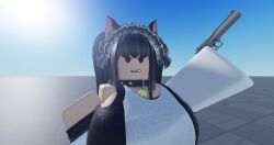 3d angry baseplate big_breasts neko neko_(neko_rr34) neko_rr34 pistol roblox roblox_avatar roblox_studio robloxian tagme