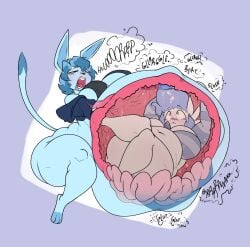 big_breasts breasts cleavage eeveelution female furry glaceon huge_breasts pokemon pokemon_(species) sinfullapis thick_thighs vore wide_hips