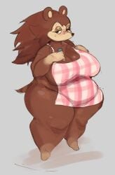 animal_crossing big_breasts breasts chubby cleavage female furry huge_breasts koco_gi sable_able thick_thighs wide_hips