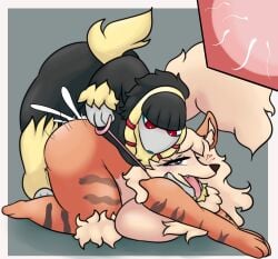 absurd_res anthro arcanine august_(shrimpyviola) big_breasts bodily_fluids breasts cum cum_in_pussy cum_inside duo female flofluffy furfrou generation_1_pokemon generation_6_pokemon genital_fluids heart_symbol hi_res impregnation leash male male/female nintendo penetration pokemon pokemon_(species) tail tongue tongue_out vaginal_penetration vaginal_penetration vior