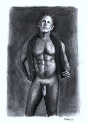 american_guy birthday_suit daddy daddy_kink gay gay_male hand_drawn handdrawn handdrawn_art male male_only naked naked_male nude nude_male pencil pencil_(artwork) pencil_sketch self_upload sketches_by_adab towel_boy towel_only