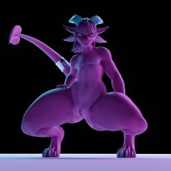 1:1 3d_(artwork) 3d_animation 4_ears accessory alphasoup animated anthro blue_claws blue_eyes blue_horn blue_nipples cera_(ceraferis) claws colored_nails crouching digital_media_(artwork) dragon female flat_chested furgonomics genitals hair hi_res horn horned_humanoid humanoid multi_ear mythological_creature mythological_scalie mythology nails nipples nude pink_body purple_hair pussy reptile scalie short_playtime simple_background solo spread_legs spreading tail tail_accessory teeth