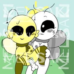 1futa 1girl1futa 1girls abgerny antennae bee bee_girl black_sclera female female_only futanari incredibox_mod insects melsaki molly_(abgerny) moth moth_girl scarf zee_(abgerny)