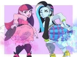 1girl 1other draculaura fart frankie_stein monster_girl monster_high monster_high_g3 tagme vampire vampire_girl what xee xeenitsu zeeny