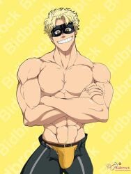 abs bara biceps bidbrock boku_no_hero_academia bulge clothing fatgum male male_nipples male_only manly muscular_male my_hero_academia nipples pecs taishiro_toyomitsu toyomitsu_taishirou underwear