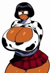 ai_generated cow_print dan16369336 dark-skinned_female female hanna-barbera milf race_swap scooby-doo tagme twitter_link velma_dinkley