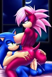 \r\n ai_generated annoyed ass blue_body breasts incest incest_(lore) magenta_fur male/female pink_hair sex