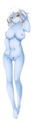 1girls alien_girl big_ass big_breasts blue_skin celeste_luvendass completely_nude_female curvy hazel_eyes horns huniepop innie_belly_button long_legs shaved_pussy shoulder_length_hair smiling_at_viewer taller_female white_hair