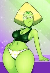 annoyed cartoon_network cleavage peridot_(steven_universe) sonson-sensei steven_universe underwear wide_hips