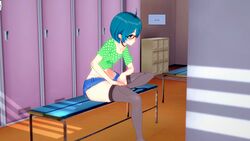 3d comic cute emotioncreator femboy gideonlover glasses green_eyes illusion_soft locker_room solo solo_male thinking