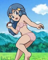 1girls ass ass_focus blue_hair breasts dawn_(pokemon) female female_only npc npc_trainer poke_ball pokemon pokemon_dppt pokemon_trainer witchuus