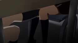 2girls animated female_footjob flinch footjob knees kneesocks kuttsukiboshi legs_together lesbian school_uniform shoes shuddering skirt tagme under_the_table yuri