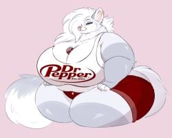 big_breasts breasts cleavage dr_pepper female furry huge_breasts lunara_(vixentine) thick_thighs vixentine wide_hips