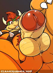 anthro balls bowser clamcrusher genitals male male_only mario_(series) nintendo penis scalie solo video_games